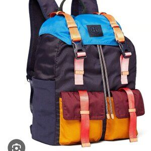 TORY SPORT Ripstop Nylon Color-block Backpack In Navy Blue